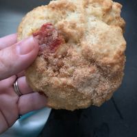 Peach scone at The Underground Bakery in Dennis