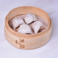 Our Vegan HarGow is delcious! at Deluxe Veggie 尚齋 in Hong Kong Island