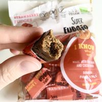 Soooooo yummy! Vegan strawberry toffee Super Fudgio, gluten free at Globus in Tula