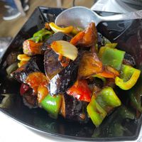 Szechuan eggplant (aubergine) at Chloe's Chinese Restaurant in Paphos