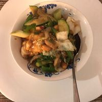 Tofu with veg and peanuts. Awesome. at Mr. Woo in Paphos