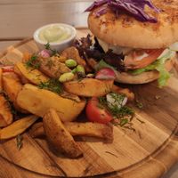 "soy power burger" at Kozy Eats  in Riga