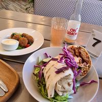 Soy and feta cheede wrap + mushroom croquettes at Kozy Eats  in Riga