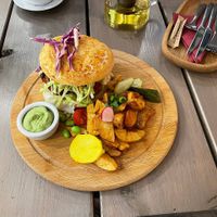 Burger & fries  at Kozy Eats  in Riga