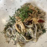 Creamy mushroom pasta  at Kozy Eats  in Riga