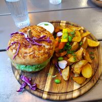 Jackfruit burger at Kozy Eats  in Riga