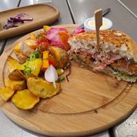 Caesar burger at Kozy Eats  in Riga