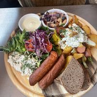 Breakfast with extra sausage   at Kozy Eats  in Riga