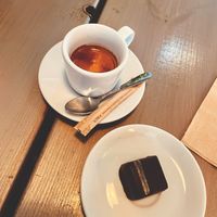 chocolate marzipan dessert at Kozy Eats  in Riga