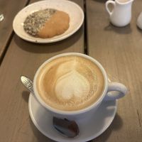 Lovely coffee & almond biscuits   at Kozy Eats  in Riga