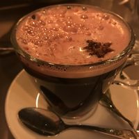 non alcoholic hot wine with black currant juice  at Kozy Eats  in Riga