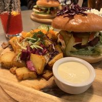 Soy burgerrs  at Kozy Eats  in Riga