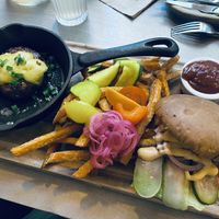 Beyond meat bourger  at Kozy Eats  in Riga