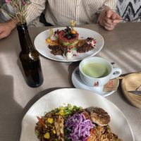 Quinoa-avocado salad & fried rice with BBQ cauliflower  at Kozy Eats  in Riga