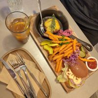 Beyond meat burger at Kozy Eats  in Riga