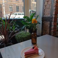 Raspberry cake at Kozy Eats  in Riga