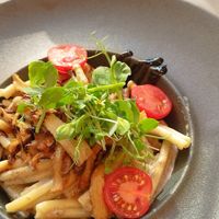 Mushroom pasta at Kozy Eats  in Riga