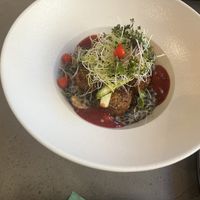 Black lentils with asparagus  at Kozy Eats  in Riga