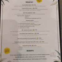 Menu at Kozy Eats  in Riga