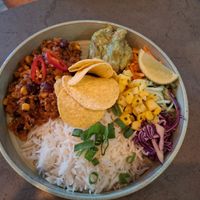 September 2025 - Chili sin carne bowl at Kozy Eats  in Riga