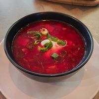 Soup of the day (beetroot) at Kozy Eats  in Riga