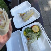 Ceasar wrap and lemon cake   at Kozy Eats  in Riga