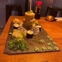 Veggie bento box made vegan (must sub for vegan cream cheese) at Sushi King in Greifswald