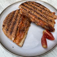 Mushroom and cheese toast at Mikė ir Vanilė in Juodkrante