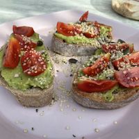 Guacamole toast at Mikė ir Vanilė in Juodkrante