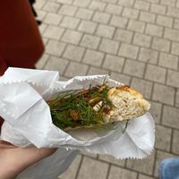 savory bun with some dried tomato, sunflower seeds and dill at Masz Babo Placek in Poznan