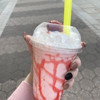 Vegan strawberry with soy milk at Gordon's Milkshakes in Indianapolis