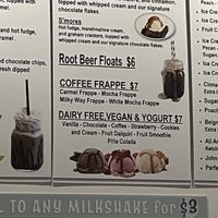 Vegan milkshake flavors on menu at Gordon's Milkshakes in Indianapolis