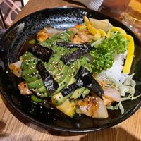 Rice with avocado and tofu  at Mi-Ka-Do in Dresden