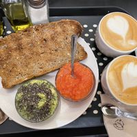 Tostada de aguacate y tomatee  at Mistura - Plaza del Angel in Madrid