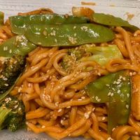 Stir fried Hokies noodles with tomato sauce. I added some smiley Tabasco sauce at it was really delicious    at Healthy Thai in East Victoria Park
