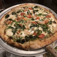 Three cheese pesto “Chicken” pizza at The King's Feet in Berkeley