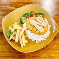 Chicken cutlet rice -vegan at SoFood 尚素 in Northeast Singapore