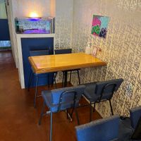 Two tables  at Wanto Burger in Kobe