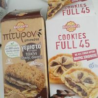 Delicious tahini and chocolate filled cookies! at Alphamega Aphrodite in Paphos