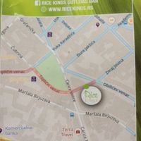 Map at Rice Kings Sutlijaš Bar in Belgrade