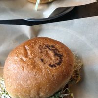 Zucchini fritter burger at Polly's in Collingwood