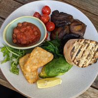 Big breakfast with a side of hash browns at StreetFront Café & Bar in Townsville