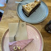 Peanut chocolate cake and strawberry cashew cake  at Albatros in Hamburg