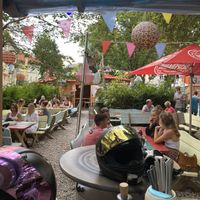 Outside beer garden at Hang Loose Bar in Rosenheim