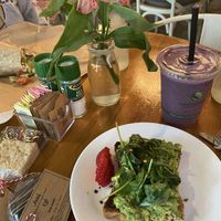 Super cute! Almond brothers smoothie & Avo at Field of Greens in West Palm Beach