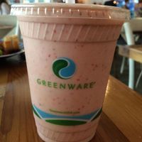 What a peach smoothie without honey. at Field of Greens in West Palm Beach