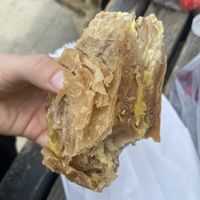 Pastry with smoked tofu and cheese. Very filling!  at Zrno Ra in Belgrade