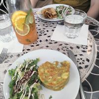 Mango and avocado tart. Crepe. Tasty water! at Maison Sukoon in Paris