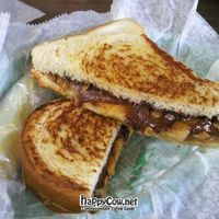 Nutty Monkey King (grilled Nutella, peanut butter and banana) at Valpo Velvet in Valparaiso