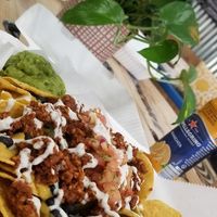 Ultimate nachos with chorizo  at Tree Hugger Plant-Based Kitchen in Kansas City